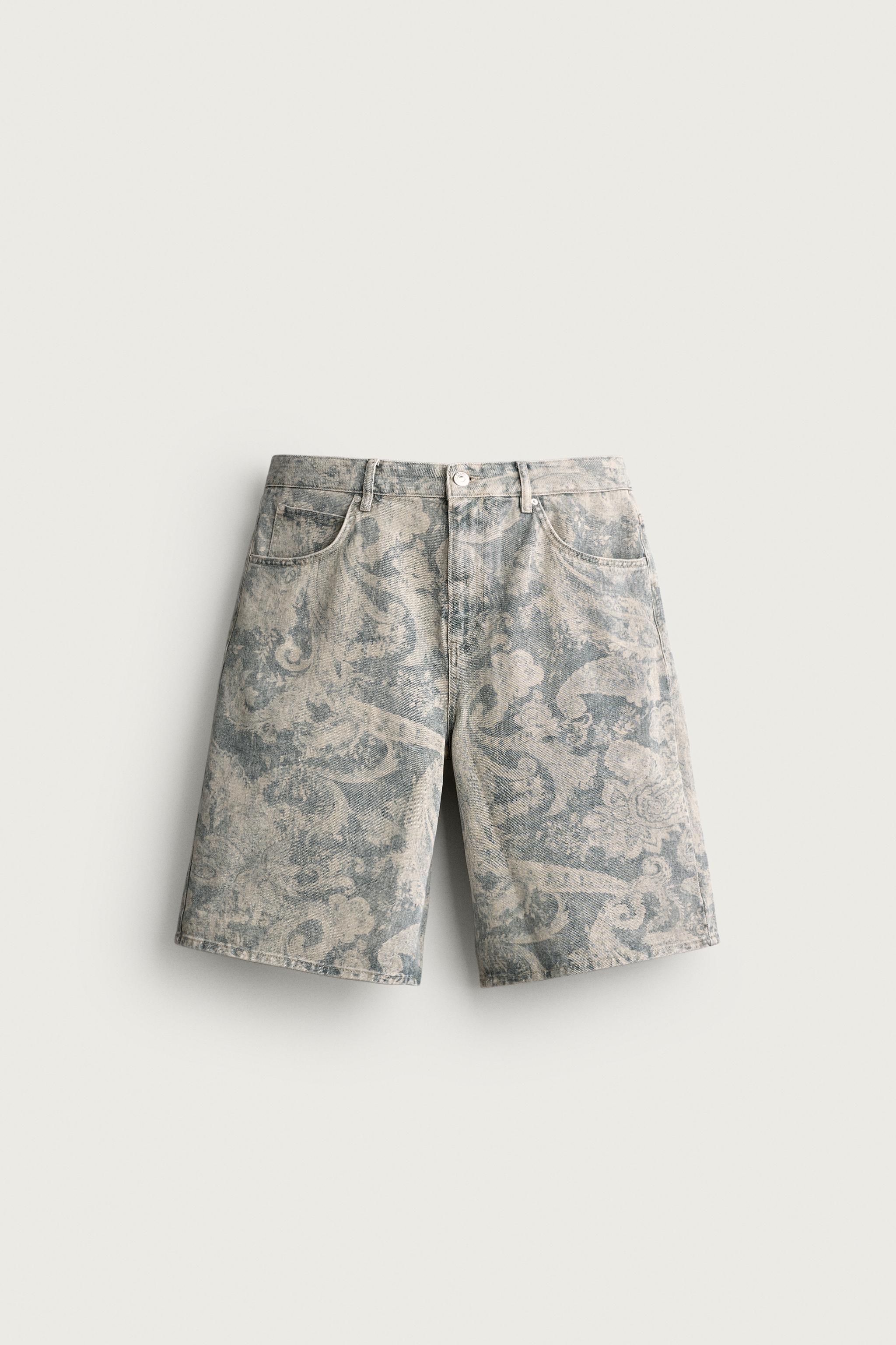 PAISLEY PRINT BAGGY FIT SHORTS